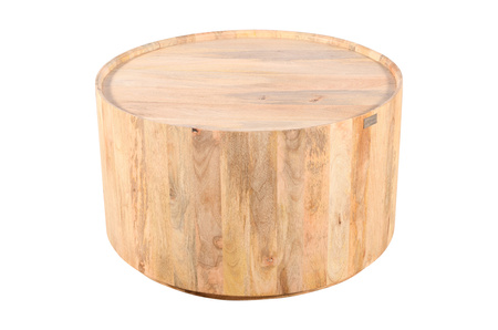 Okrągły stolik kawowy ED-04-MN – styl skandynawski, drewno mango naturalne 80x80x45 cm