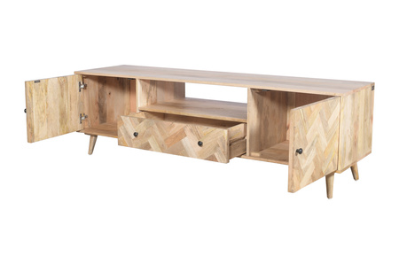 Drewniana szafka RTV w stylu boho PQ-PR13-MN