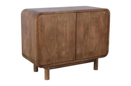 Komoda drewniana mango z drzwiczkami retro PRL mid-century – orzech włoski BC-02-MWL