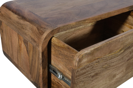 Szafka RTV XXL 210 cm z litego drewna mango retro PRL mid-century – karmel BC-05-CR