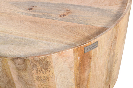 Okrągły stolik pomocniczy z drewna mango naturalnego 65x55 cm ED-05-MN