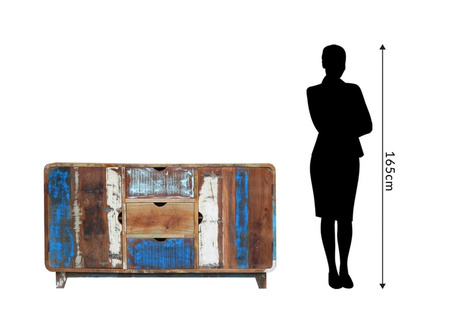 Komoda vintage z drewna z odzysku, stare drewno RT-01-RC