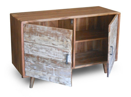 Dwudrzwiowa komoda scandi z drewna Akacji BR-05