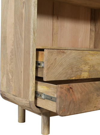 Biblioteczka drewniana mango 200 cm PRL mid-century retro – kolor naturalny BC-04-MN