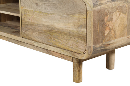 Szafka RTV mango 180 cm z litego drewna w stylu retro mid-century – natural BC-06-MN