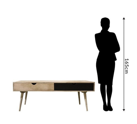 Skandynawski stolik kawowy z szufladami OSLO-ST02-B