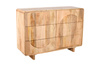 Pojemna komoda ED-03-MN z drewna mango naturalnego, fronty 3D, 6 szuflad, 120×40×85 cm