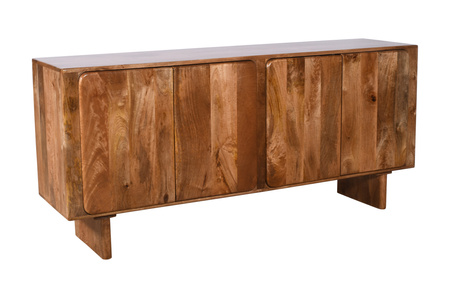 Drewniana komoda mango w kolorze karmel – 4‑drzwiowa, 165 cm | HG‑01‑CR