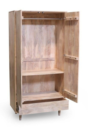 Szafa drewniana w skandynawskim stylu, szafa nowoczesna, szafa mango