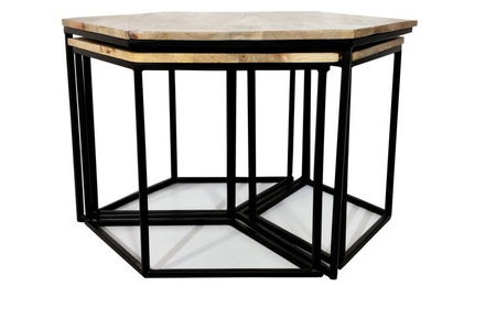 Czteroczęściowy zestaw industrialnych stolików kawowych SH-71-MN