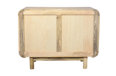 Komoda z drzwiczkami z litego drewna mango mid-century retro PRL – kolor mango naturalne BC-02-MN