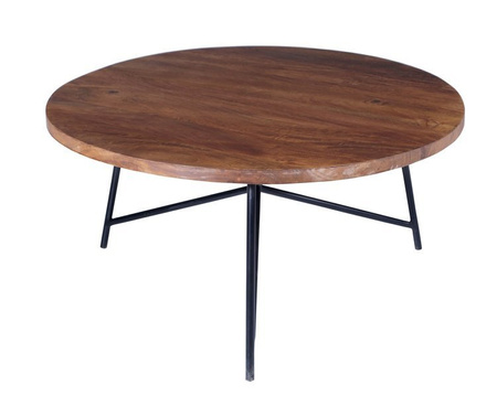 Okrągły stolik kawowy z drewnianym blatem SH-57-MWL