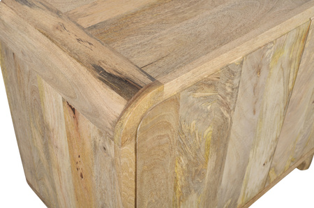 Komoda z drzwiczkami z litego drewna mango mid-century retro PRL – kolor mango naturalne BC-02-MN