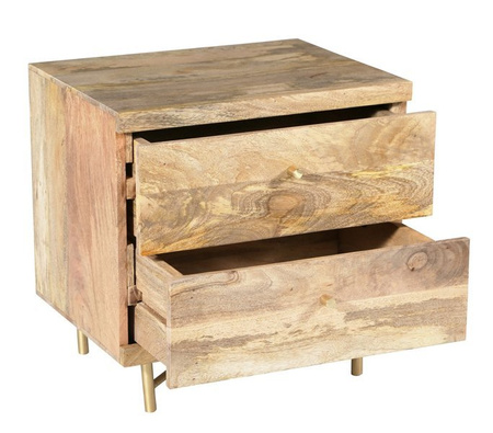 Drewniana szafka nocna glamour z szufladami RG-05-MN