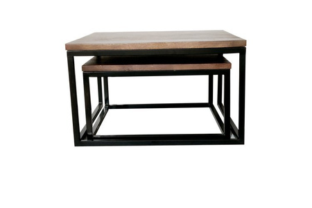 Dwuczęściowy zestaw kwadratowych stolików kawowych SH-73-MWL