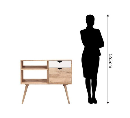 Wysoka szafka RTV w stylu scandi OSLO-ST06-W