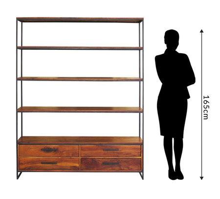 Regał drewno metal, loft, industrialny , akacja orzech włoski