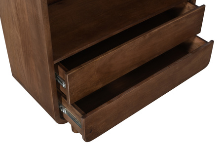 Regał z litego drewna mango 200 cm retro PRL mid-century – kolor orzech włoski BC-04-MWL