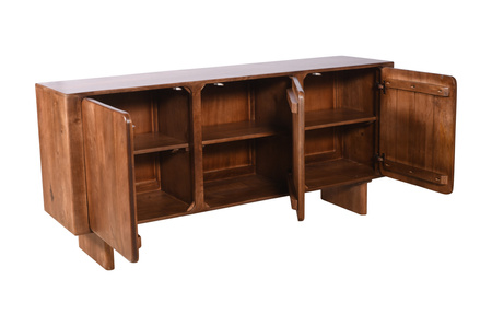 Komoda z litego drewna mango 165x43x75 cm kolor orzech włoski HG-03-MWL