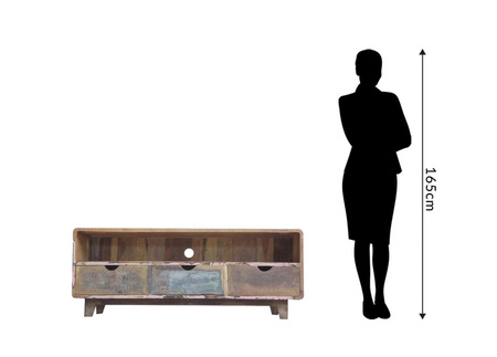 Drewniana szafka RTV w stylu vintage RT-07-RC
