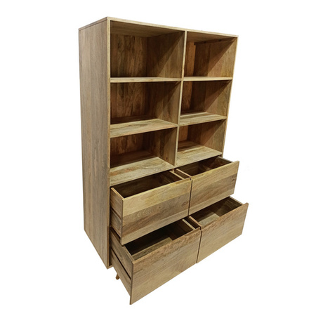 Skandynawski regał drewniany mango z szufladami ST-18-MN