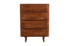 Drewniana komoda mango orzech włoski – wysoka, 4 szuflady | kod HG‑04‑MWL