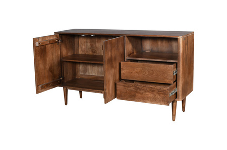 Skandynawska komoda z drewna w kolorze ciemny FT-03-MWL