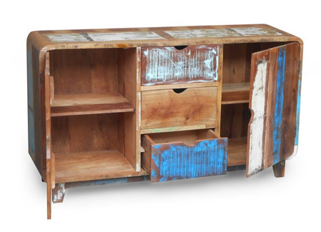 Komoda vintage z drewna z odzysku, stare drewno RT-01-RC