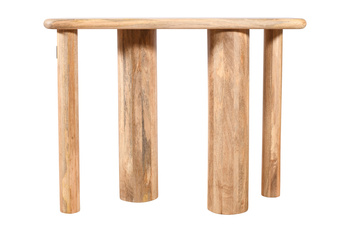 Konsola drewniana mango naturalne 100×40×76 cm RM-06-MN Designerski stolik przyścienny Japandi