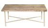 Drewniany stolik kawowy na złotym stelażu RG-06-MN