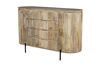 Duża komoda drewniana z szufladami i lamelowymi frontami HS-04-MN