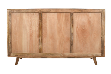 Komoda duża z litego drewna mango ST-21-CR, 6 szuflad + drzwi, kolor karmel, nowoczesny styl skandynawski