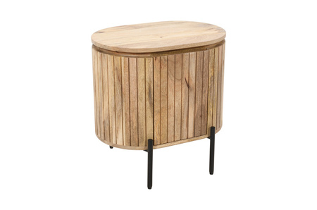 Szafka nocna z lamelami, z naturalnego drewna mango HS-10R-MN , prawa