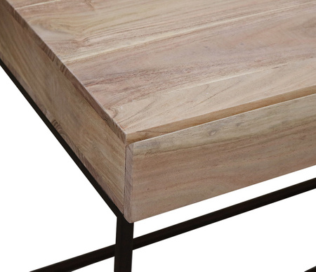 Minimalistyczne biurko industrialne z szufladami z drewna Akacji MC-12- ANL