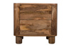 Szafka nocna drewniana japandi z litego drewna mango z zaokrąglonymi narożnikami i szufladami – karmel RM-09-CR