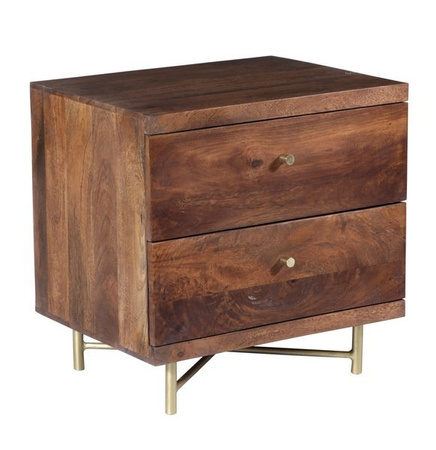 Minimalistyczna szafka nocna ze złotymi nogami RG-05-MWL