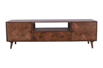 Drewniana szafka RTV w stylu boho PQ-PR13-MWL, mango orzech włoski