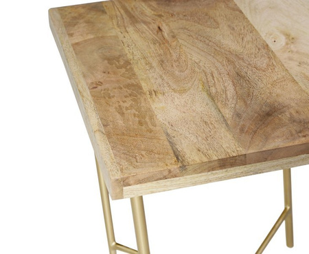 Drewniany stolik kawowy na złotych nogach RG-08-MN