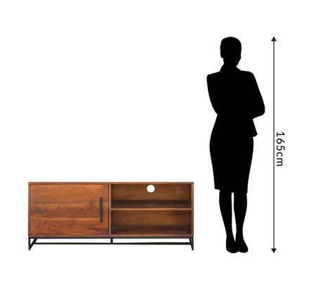 Drewniana szafka RTV na metalowych nogach LV-1435-AWL