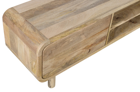 Szafka RTV mango 180 cm z litego drewna w stylu retro mid-century – natural BC-06-MN
