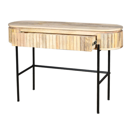 Konsola, małe biurko z naturalnego, reliefowanego drewna mango HS-01-MN