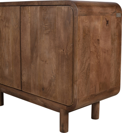 Komoda drewniana mango z drzwiczkami retro PRL mid-century – orzech włoski BC-02-MWL