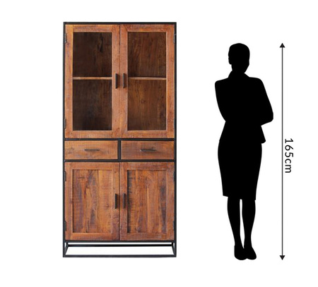 Drewniana witryna w stylu loftowym MC-07-AWL