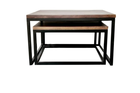 Dwuczęściowy zestaw kwadratowych stolików kawowych SH-73-MWL