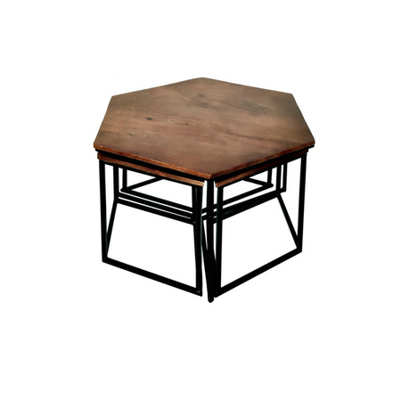 Komplet 4 stolików kawowych z drewna SH-71-MWL