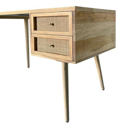 Boho biurko z naturalnego drewna z szufladami GR-13-MN