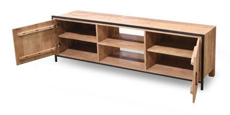 Drewniana szafka RTV z metalowymi elementami SH-22-MN
