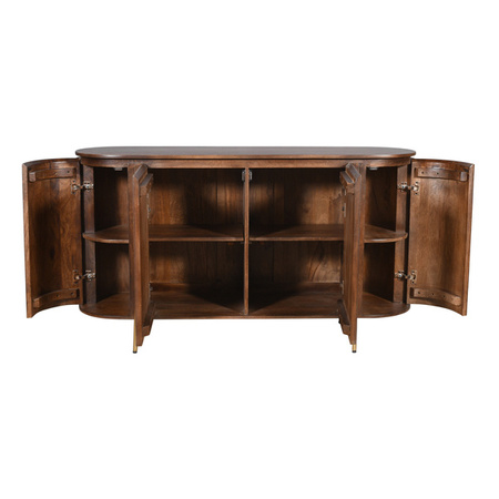 Duża komoda z półkami wykonana z ciemnego drewna Mango. HS-02-MWL