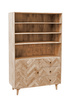 Drewniany regał z naturalnego drewna mango  z drzwiczkami i szufladami PQ-PR16-MN