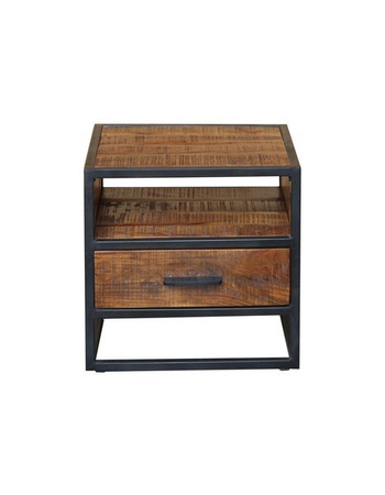 Loftowa szafka nocna efekt przecieranego drewna MC-06-AWL